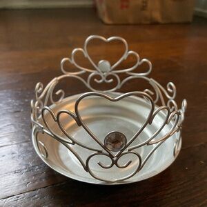 Claire’s silver rhinestone jewelry dish
